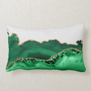 Almofada Lombar Pedra de Malachite do Agate Verde Emerald Dourado