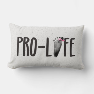 Almofada Lombar Pegada de Bebê Pro-Life com Arco