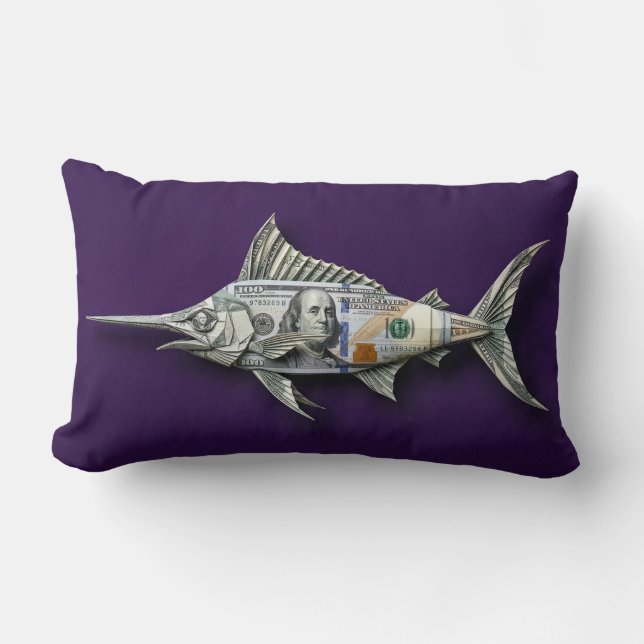 Almofada Lombar Peixe-Espada Origami Dinheiro (Frente)