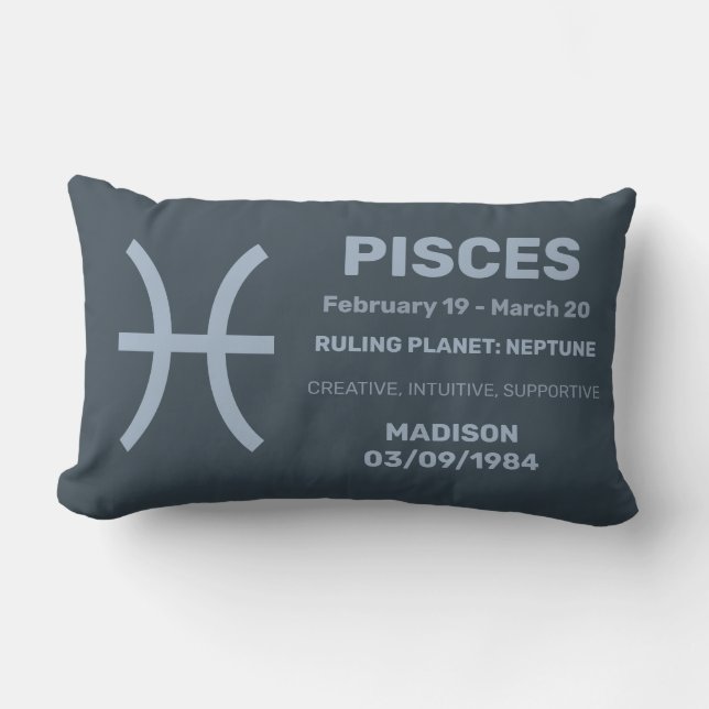 Almofada Lombar Peixes de Sinal Zodiac/Nome Personalizado (Frente)