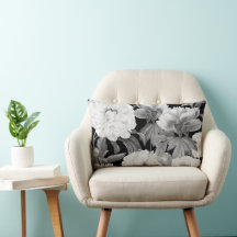 Peões Pretos e Brancos Aquarela Floral