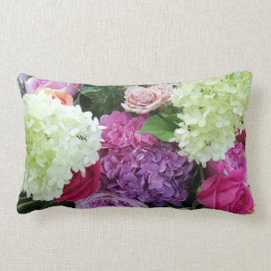 Almofada Lombar Peônia cor-de-rosa do Hydrangea da flor clássica