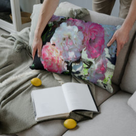 Almofada Lombar peônias brancas rosa