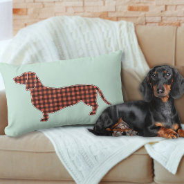Almofada Lombar Perfil Gingham Black and Tan Dachshund - Mint