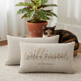 Almofada Lombar Personalizada Rústica para Casamen