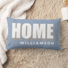 Almofada Lombar Personalizado Cinza Azul Empoeirado Branco Casa Mi
