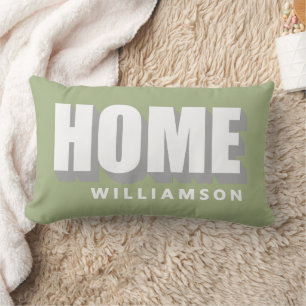 Almofada Lombar Personalizado Pastel Verde Branco Casa Minimalista