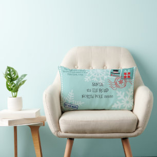 Almofada Lombar Personalizar Papais noeis Flocos de Neve - Letra N