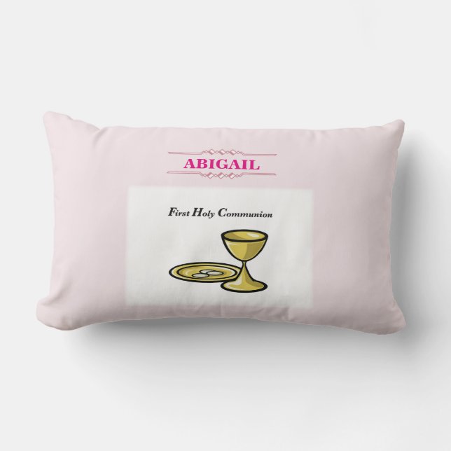 Almofada Lombar Personalizável, Corpo de Comunhão de Meninas e San (Frente)