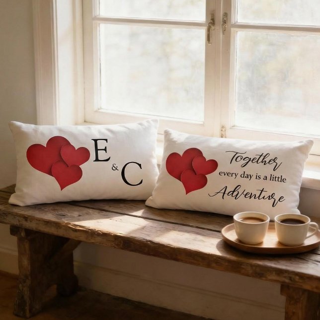 Almofada Lombar Personalized Together Every Day Adventure Monogram (Criador carregado)