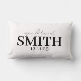 Almofada Lombar Personalized Wedding Pillow, Last Name & Date