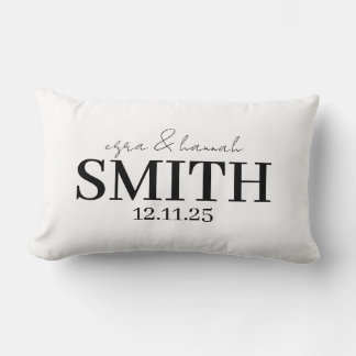 Almofada Lombar Personalized Wedding Pillow, Last Name & Date