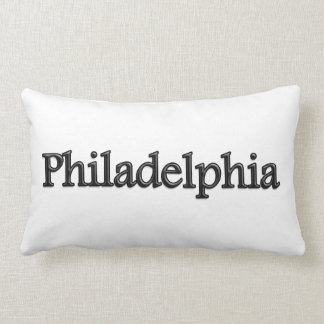 Almofada Lombar Philadelphfia - letras cinzentas - no branco