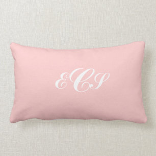 Almofada Lombar Pílula rosa e branca, com monograma personalizado