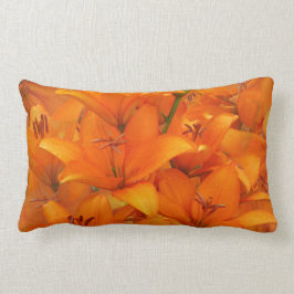 Almofada Lombar Pingos de chuva alaranjados da foto do jardim do