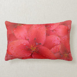 Almofada Lombar Pingos de chuva vermelhos da foto do jardim do