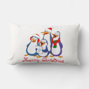 Almofada Lombar Pinguins de Feliz de Travesseiro feriado