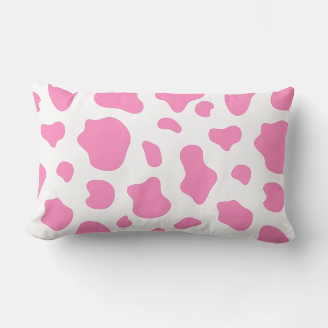 Almofada Lombar Pink and White Cow Print Pillow (Frente)