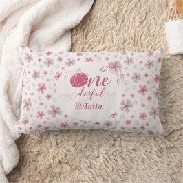 ALMOFADA LOMBAR PINK BOW & ARCH FALL PUMPKIN FLOWERS BIRTHDAY