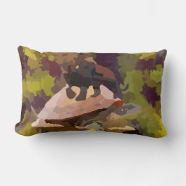 Almofada Lombar pintura aquosa de leão com casca de tartaruga