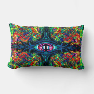 Almofada Lombar Pintura com torção de olhos e trippy