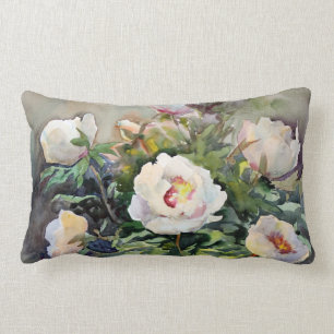 Almofada Lombar Pintura da aguarela das flores bonitas