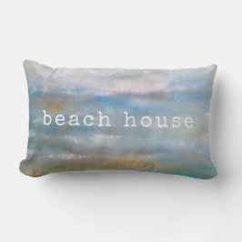 Almofada Lombar Pintura das Nuvens do Oceano Costeiro de abstrato