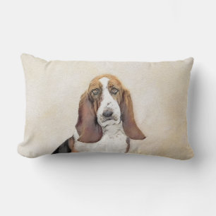 Almofada Lombar Pintura de Cachorro Basset - Arte de Cachorro Orig
