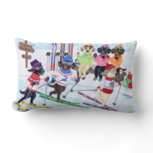 Pintura de esqui nórdica de Labradors