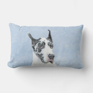 Almofada Lombar Pintura de Great Dane (Harlequin) - Arte de Cão O