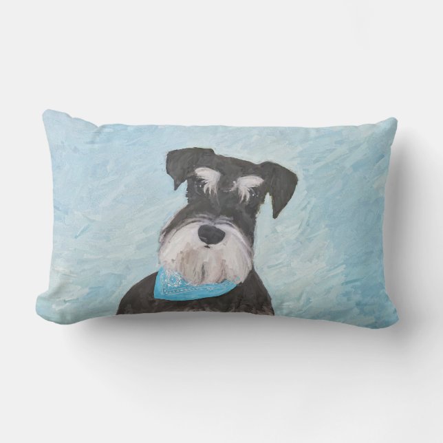 Almofada Lombar Pintura de Schnauzer (Miniatura) - Cachorro Origin (Frente)