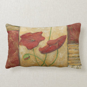 Almofada Lombar Pintura Floral com Traços Visíveis do Pincel