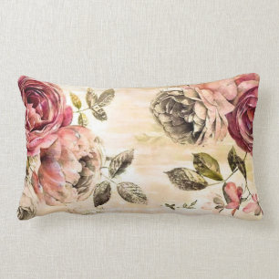 Almofada Lombar Pintura floral do Victorian bonito