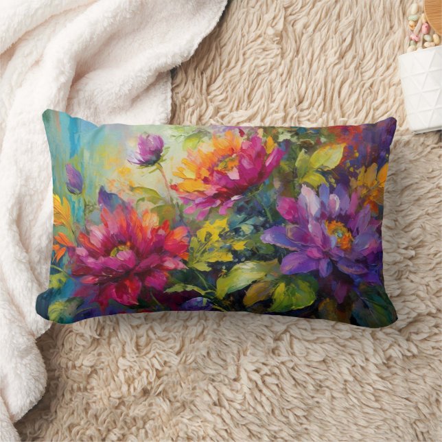 Almofada Lombar Pintura Floral Vintage (Cobertor)