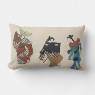 Almofada Lombar pintura japonesa de dançarinos tradicionais do vi