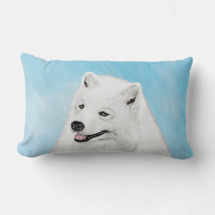 Almofada Lombar Pintura Samoyed - Arte Cachorosa Original