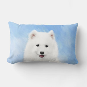 Almofada Lombar Pintura Samoyed Puppy - Arte Cachorra Original