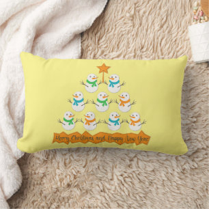 Almofada Lombar Pirâmide de árvores de Natal feita de neve do xmas