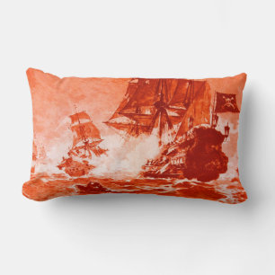 Almofada Lombar PIRATE SHIP BATTTTTLE EM vermelho
