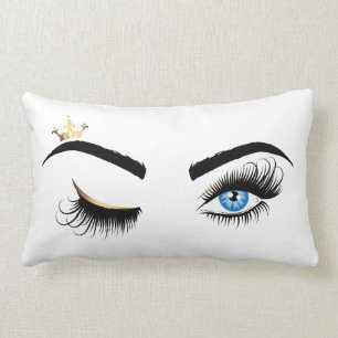 Almofada Lombar Piscar os olhos azul olhos longos pisca coroa