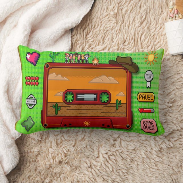 Almofada Lombar Pixel art denim  (Cobertor)