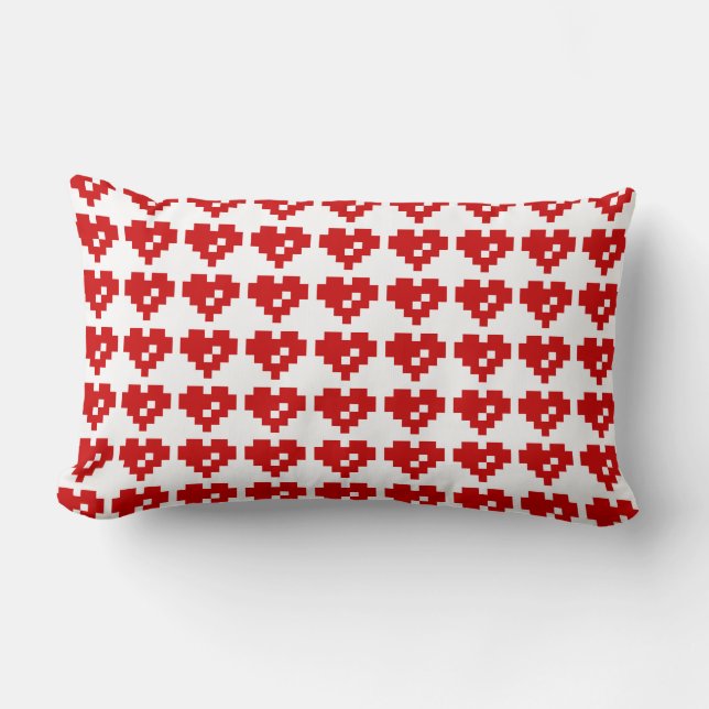 Almofada Lombar Pixel Heart 8 Bit Love (Frente)