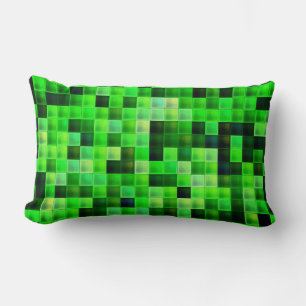 Almofada Lombar Pixels de Jogo de Vídeo Padrão de Praça Verde