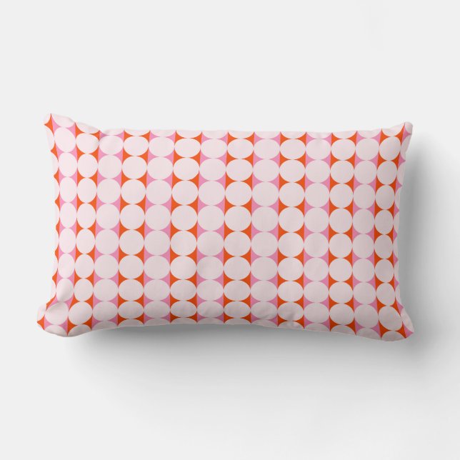 Almofada Lombar Playful Dots & Stripes - red and pink (Frente)