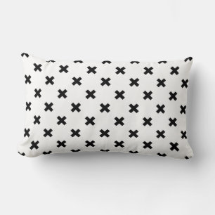 Almofada Lombar Polka preto cruza em branco