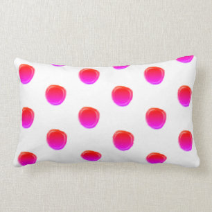 Almofada Lombar Polkadot cor-de-rosa de néon
