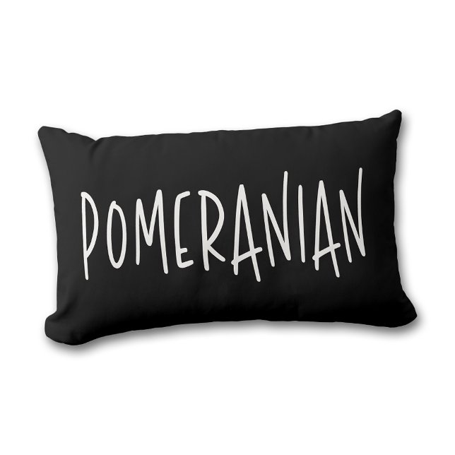 Almofada Lombar Pomeranian Dog Lover & Owner Chic Black & White (Pomeranian Dog Lover & Owner Chic Black & White Lumbar Pillow)