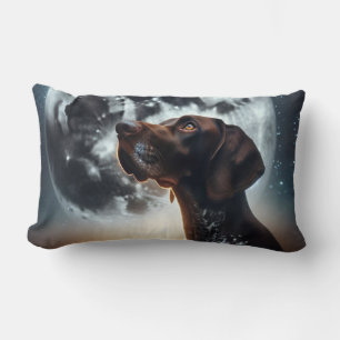 Almofada Lombar Ponteiro alemão de curta distância com lua e estre