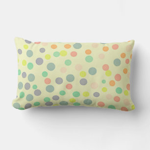 Almofada Lombar Ponto pastel multicolorido em amarelo pastel
