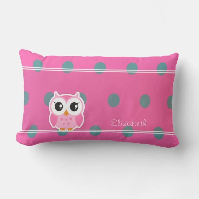 Almofada Lombar Pontos Cool da Moda com Coruja Personalizada (Frente)
